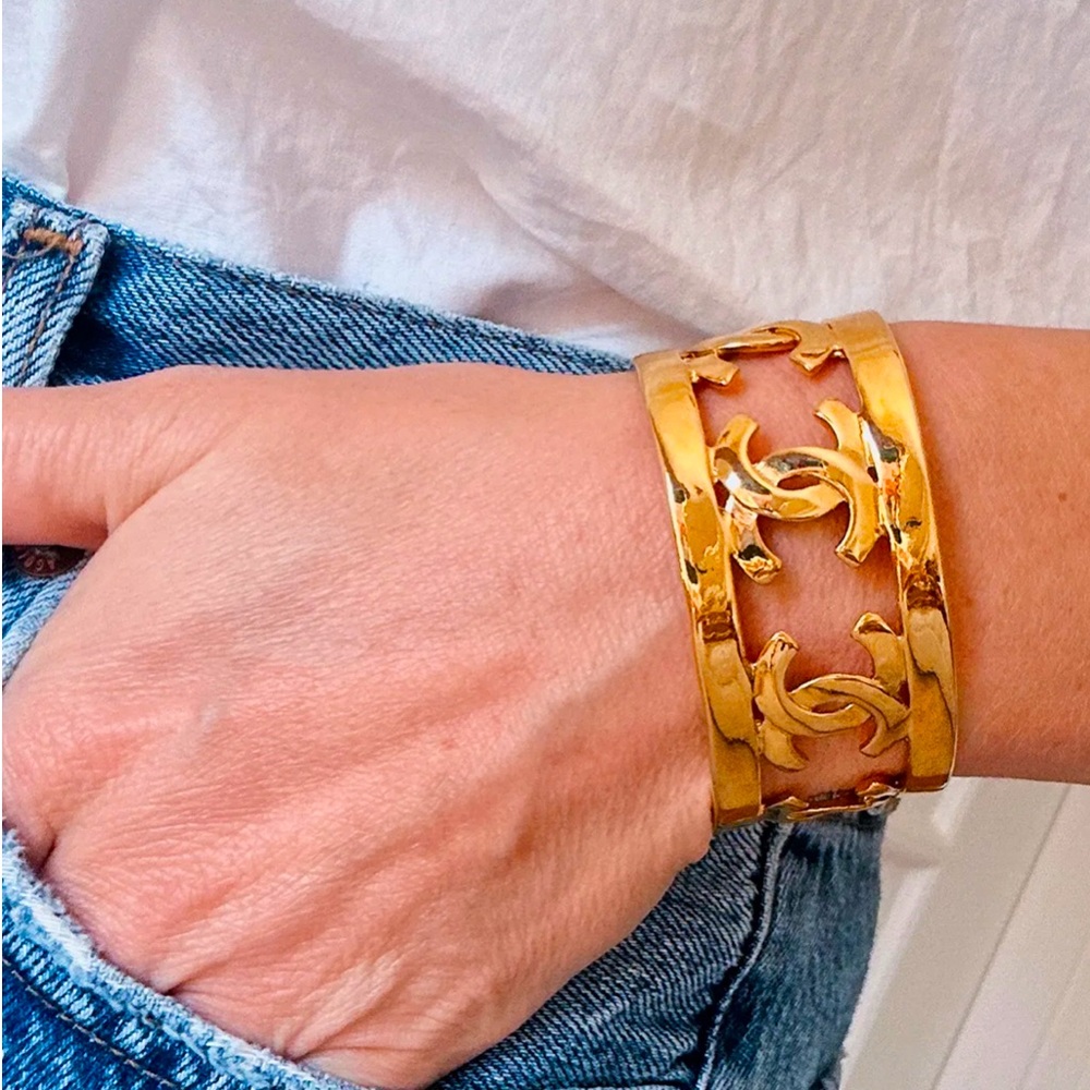 Chanel 24k gold plated vintage cuff